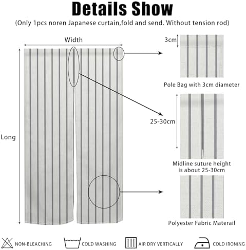 Japanese Style Noren Door Curtain Privacy Divider 34x60