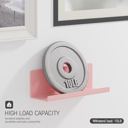PAVSTINE 12 Inch Pink Floating Shelves No Drilling