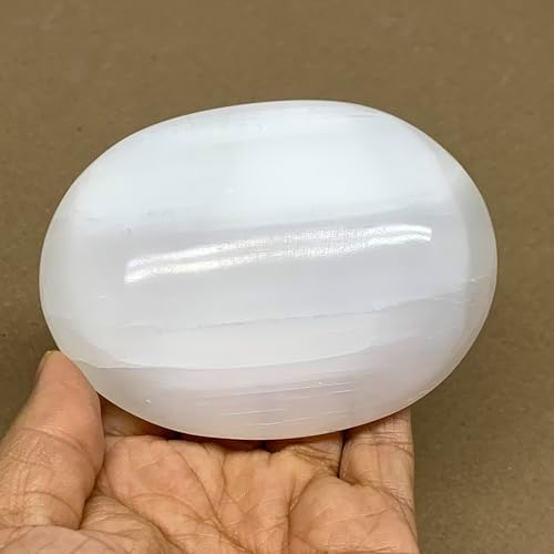 WatanGems 066 lbs Large Selenite Palm-Stone Crystal Pillow Shape