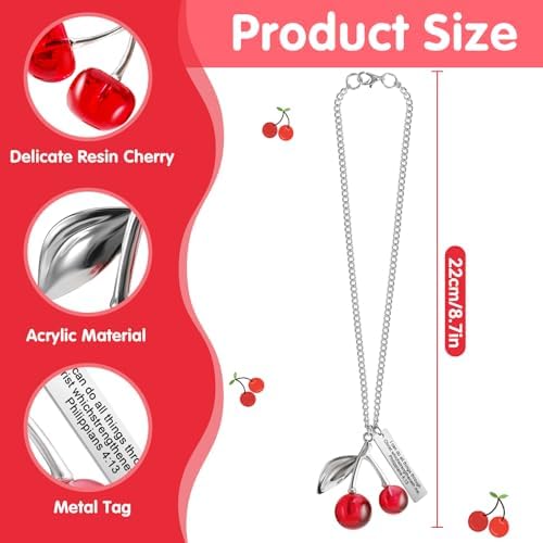 Cute Cherry Car Charm Rear View Mirror Decor