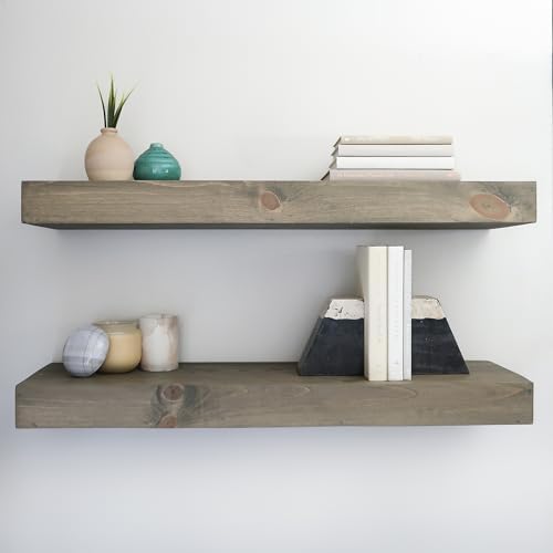 Modern Floating Shelves 3 Inches Thick Set of 2