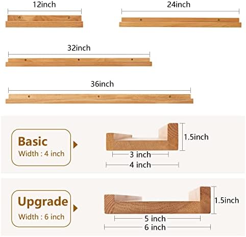 Natural Oak Wood Floating Shelf 12 Inch