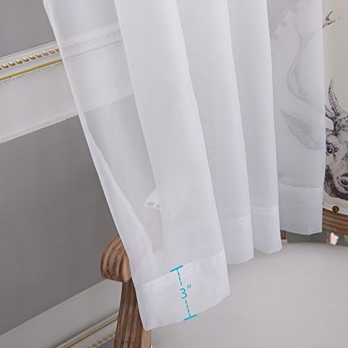 NICETOWN Sheer Curtain Panel for Sliding Doors - White 100x108