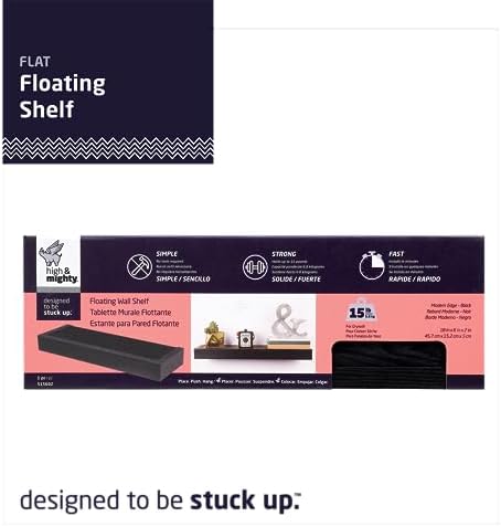 HIGH MIGHTY 18 Inch Floating Shelf 15 Lbs Black