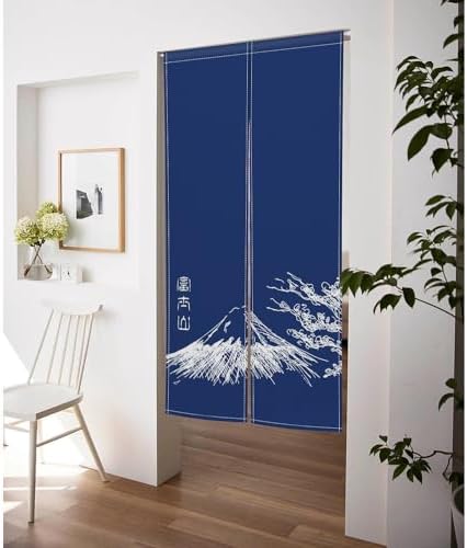 Japanese Style Noren Door Curtain with Mount Fuji Print
