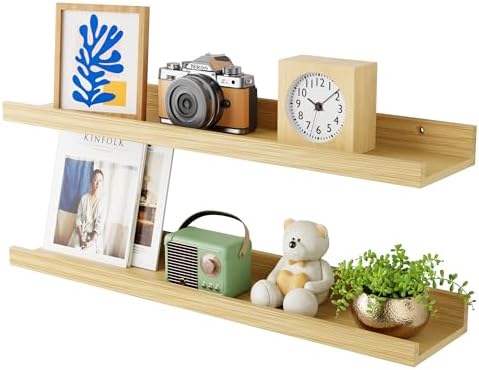 24 Inch Bamboo Floating Shelves Set of 2