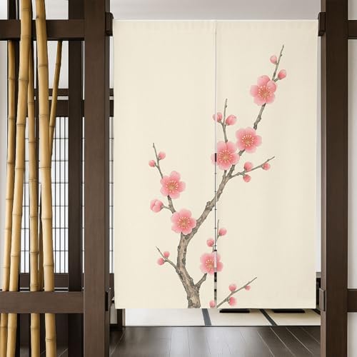 Japanese Floral Door Curtain 335x55 Inch