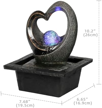 Ferrisland Tabletop Water Fountain with LED Light