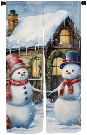 ChloropLastid Snowman Noren Door Curtain 34x60 Inch