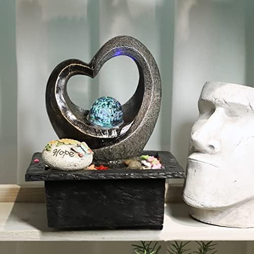 Ferrisland Tabletop Water Fountain with LED Light