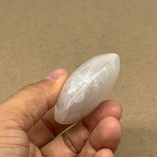 WatanGems 95g Selenite Palm-Stone Crystal Pillow Shape