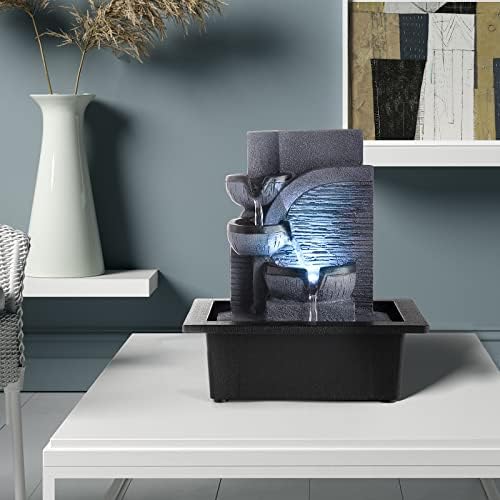 WICHEMI Indoor Waterfall Fountain with LED Light