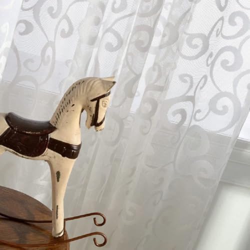 Modern Minimalist White Semi Sheer Curtain Panel