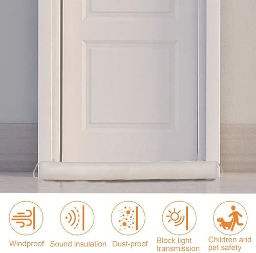 Door Drafts Stopper with Hanging Loop and Weighted Glass Beads