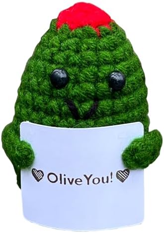 Emotional Support Olive Crochet Desk Decor