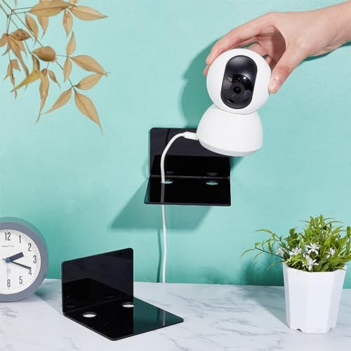 PH PandaHall 4 Pack Acrylic Floating Shelves Black