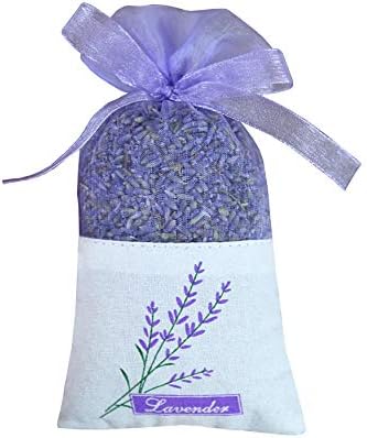 Sanrich 50PCS Lavender Sachet Bags Empty Purple Gauze Ribbons