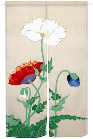 Japanese Style Door Curtain with Floral Pattern 34x60