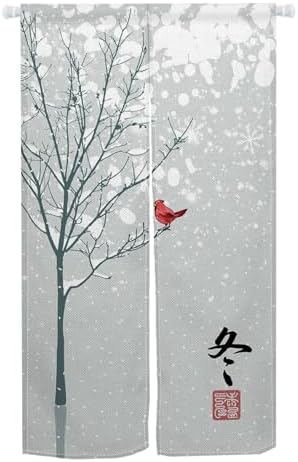 Leowefowa Japanese Noren Curtain 34x48 In
