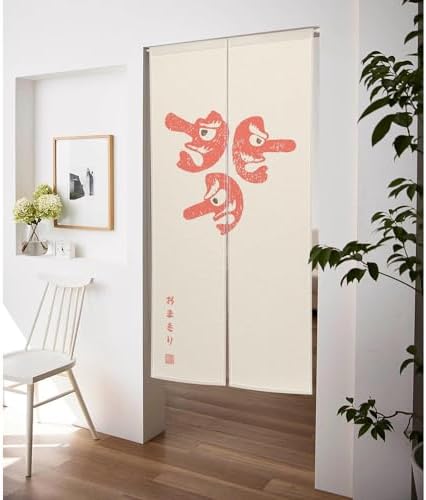 Traditional Japanese Noren Door Curtain with Funny Print 1