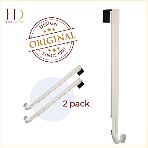 Haute Decor Adjustable Wreath Hanger - 2 Pack White