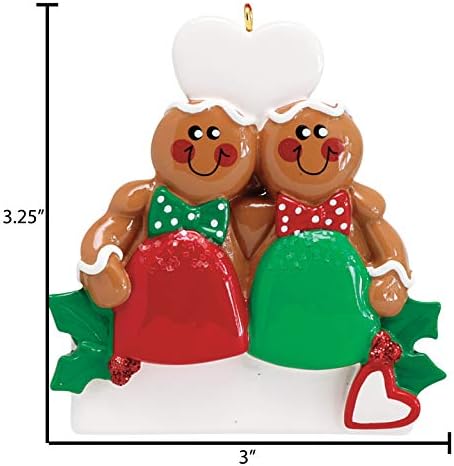 Personalized Couple Ornament 2024 - Gumdrop Gingerbread Tree Ornament