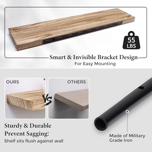 Axeman Floating Shelves 8 Inch Deep Modern Wall Shelves