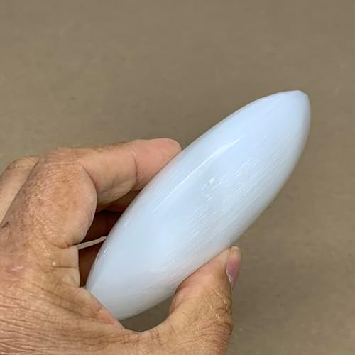 062 Lbs Selenite Palm Stone Crystal Handmade Pillow Shape