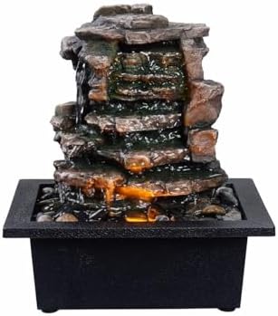GOSSI Indoor Waterfall Fountain with LED Lights