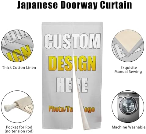 Custom Noren Door Curtain with Photo Text Logo 335 x 472