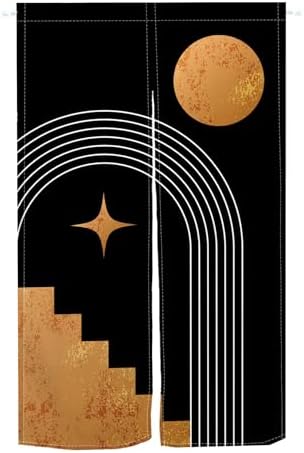 Leowefowa Japanese Mid Century Door Curtain Panel