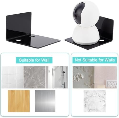 PH PandaHall 4 Pack Acrylic Floating Shelves Black