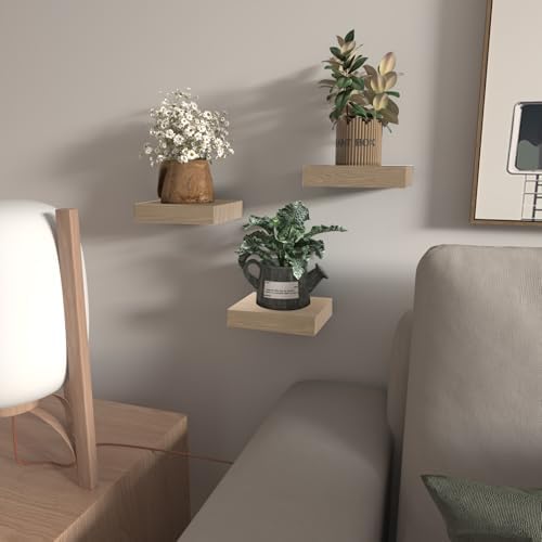 PopiShelves 3 Piece 6 Inch Wall Floating Shelves Set