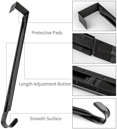 Adjustable Wreath Hanger for Front Door Black 1
