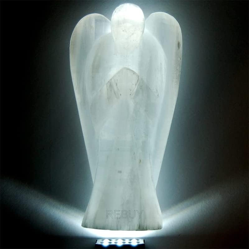 Aport Home White Selenite Angel Crystal Stone Gift 2 Inch