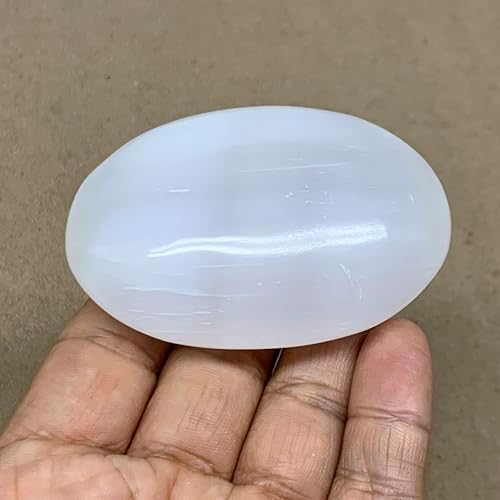 WatanGems 925g Natural Selenite Palm Stone Crystal Pillow Shape Collectible