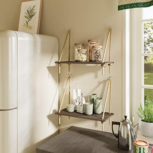 BAMFOX Hanging Wall Shelves Set of 2