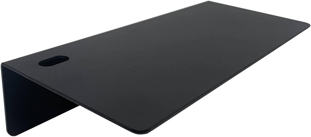Mitus Small 9 Inch Floating Metal Wall Shelf Black