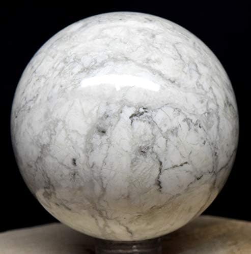 21 White Howlite Sphere with Stand