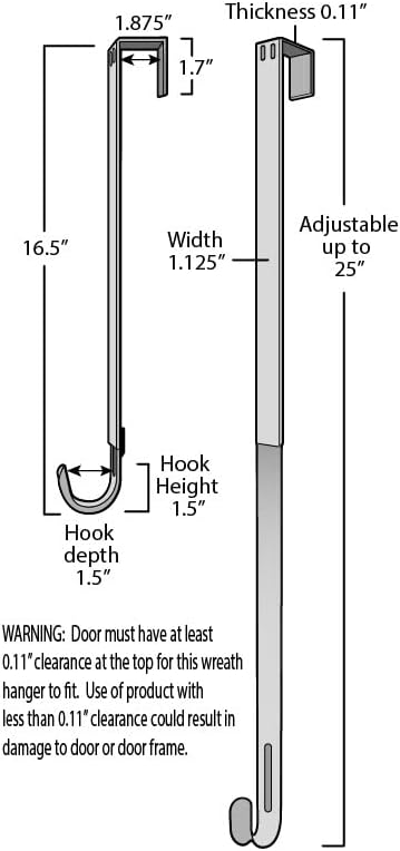 Haute Decor Adjustable Wreath Hanger 2 Pack - Brushed Nickel