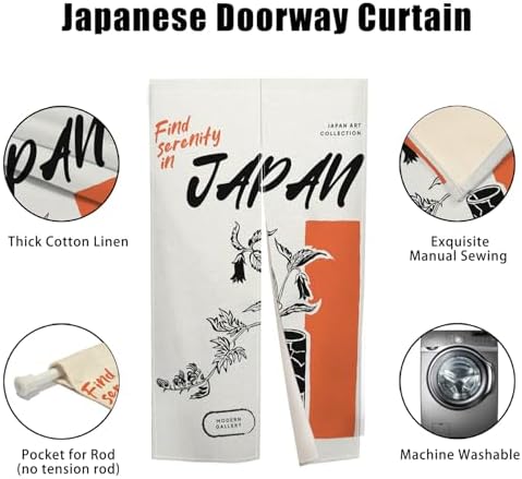Japanese Noren Door Curtain Panel 34x60