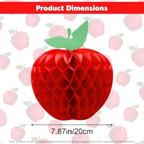 4 Pcs Red Honeycomb Apple Hanging Decorations