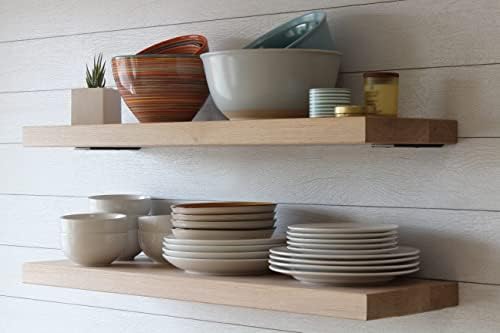 Urban Legacy Unfinished White Oak Floating Shelves Set of 2