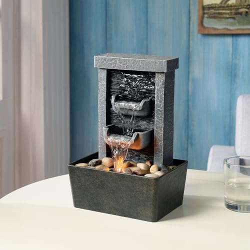 GOSSI Indoor Waterfall Fountain with LED Lighting