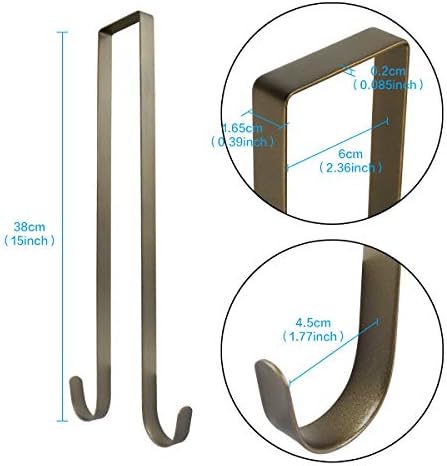 15 Inches Double Sided Wreath Door Hanger with Bronze Hooks