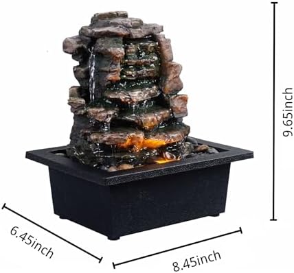GOSSI Indoor Waterfall Fountain with LED Lights