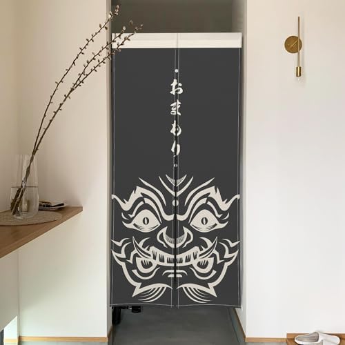 Traditional Japanese Noren Door Curtain with Funny Print