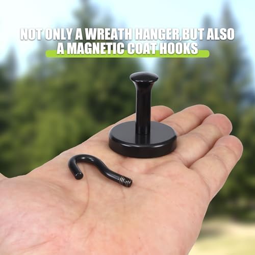 Neosmuk Magnetic Wreath Hanger Pack of 3 Black