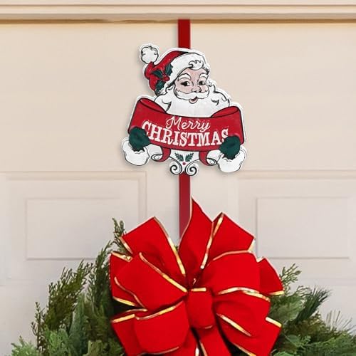 All Chic Christmas Wreath Hanger for Front Door with Santa Hook