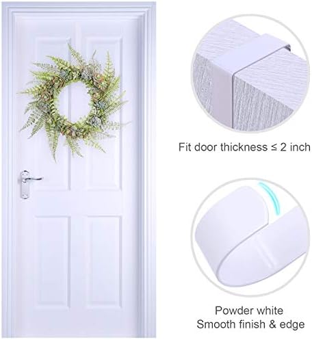 2 Pack Powder White Wreath Hangers for Front Door Windows